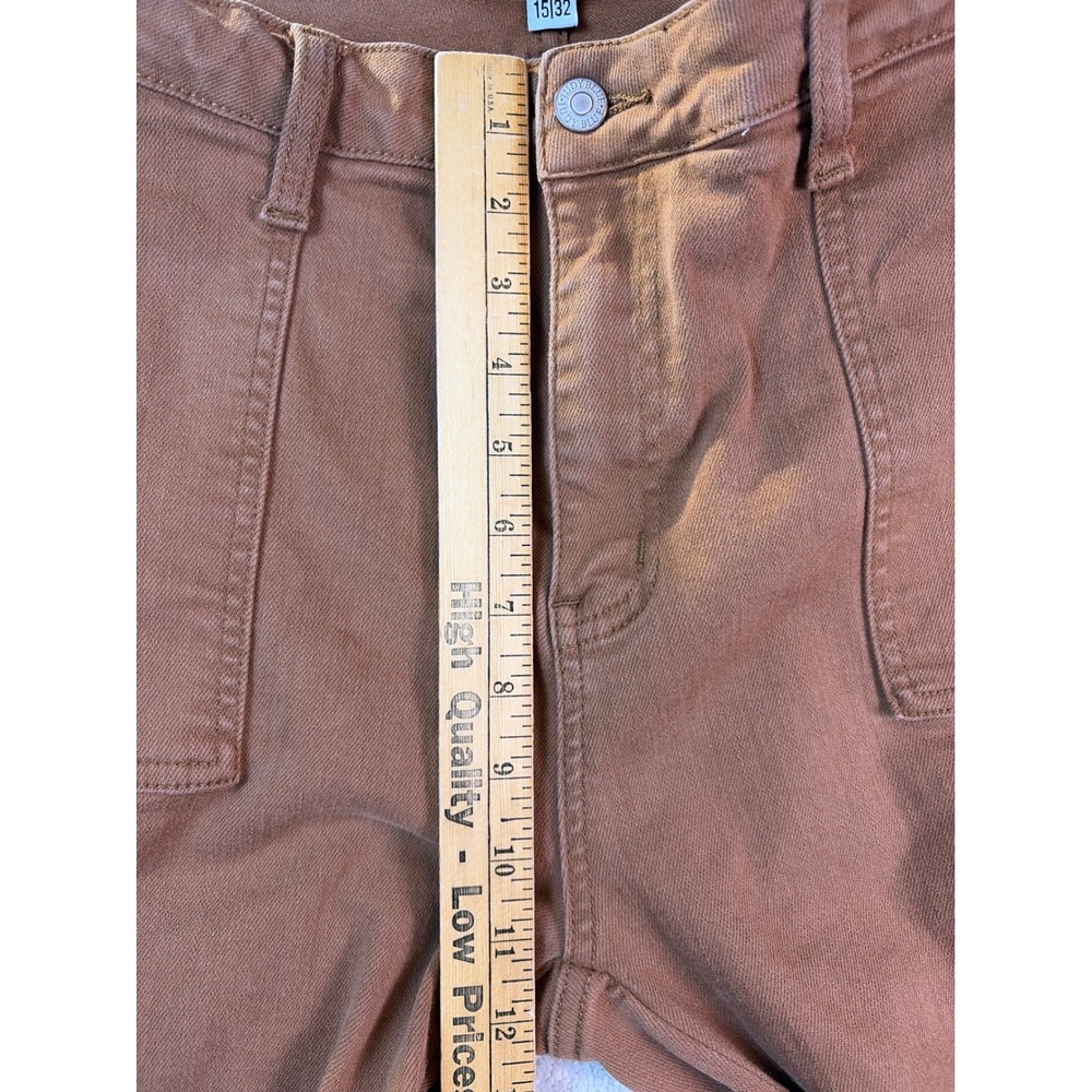 Judy Blue Carpenter Pants Women 15 (Fits 34x26) Brown Slim Fit High Rise Utility - Picture 6 of 8